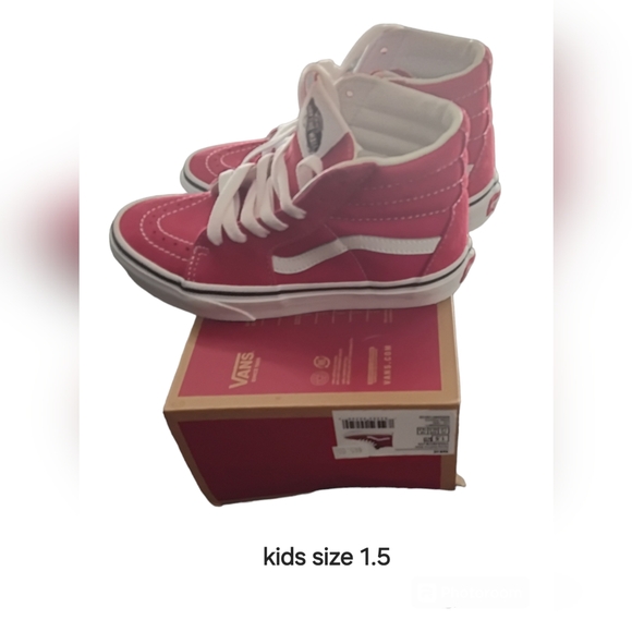 Kids Sk8-Hi Red Vans - Picture 3 of 6